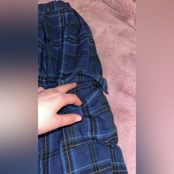 Blue plaid sweatpants. - Picture 3 of 3